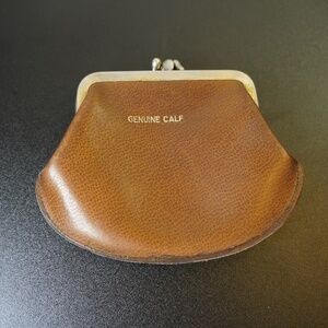 Genuine Calf Leather Brown Coin Purse